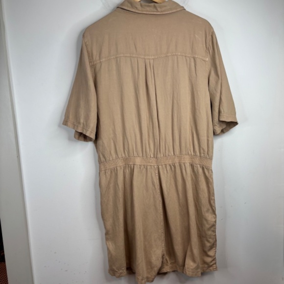 Faherty Arlie Day Romper XXL Linen Utility Safari Tan Beach Fisherman Minimalist - Picture 5 of 15